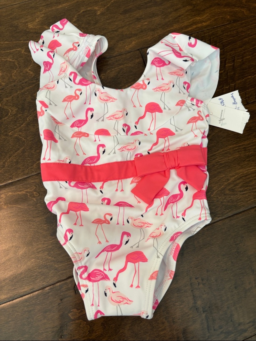 NWT Janie and Jack Pink Flamingo One-Piece Swimsuit